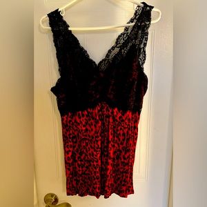 Soma intimates Cool Nights blend lingerie upper lace/ leopard print bottom.